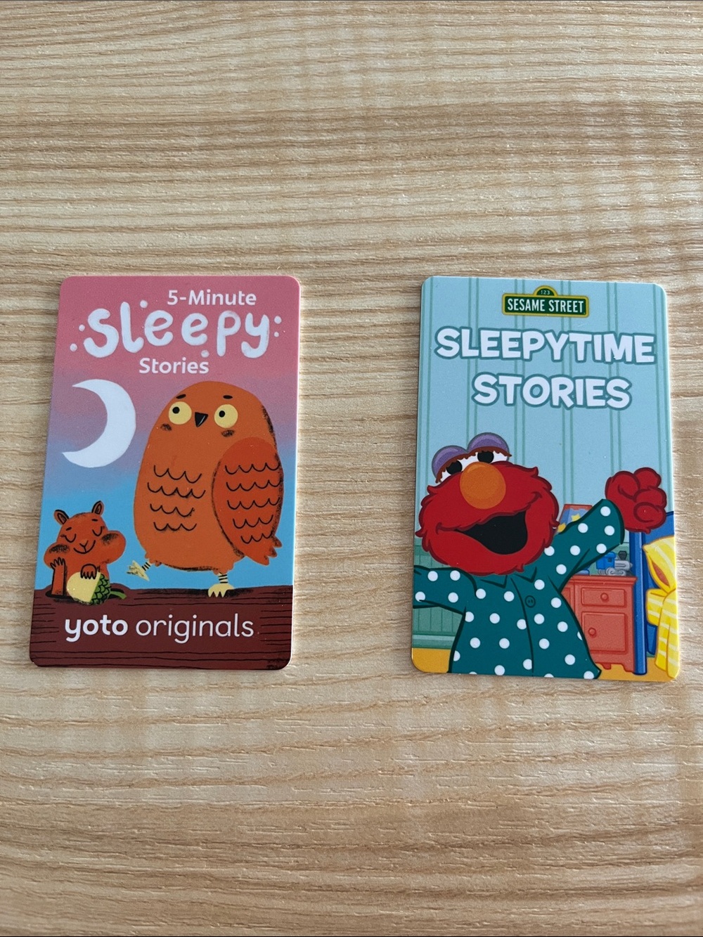 Yoto 2 audio Cards: 5 minute sleepy stories, Sesame Street sleepytime stories